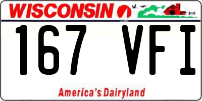 WI license plate 167VFI
