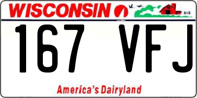 WI license plate 167VFJ