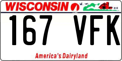 WI license plate 167VFK