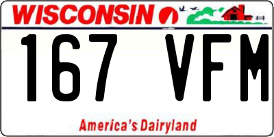 WI license plate 167VFM