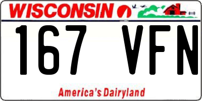 WI license plate 167VFN