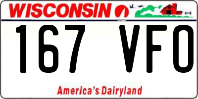 WI license plate 167VFO
