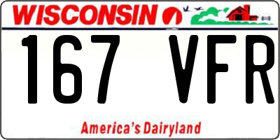 WI license plate 167VFR