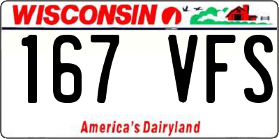 WI license plate 167VFS