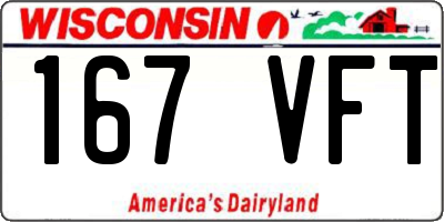 WI license plate 167VFT