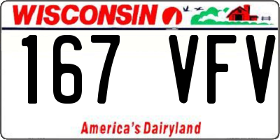 WI license plate 167VFV