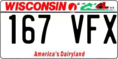WI license plate 167VFX