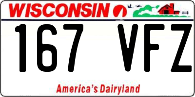 WI license plate 167VFZ