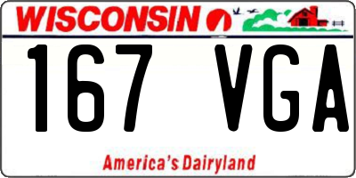 WI license plate 167VGA