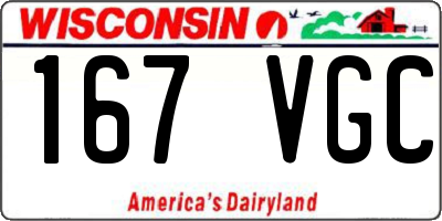 WI license plate 167VGC