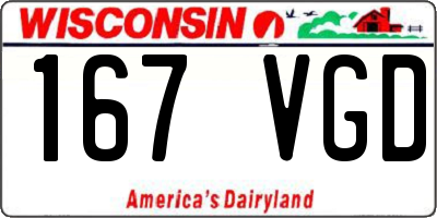 WI license plate 167VGD
