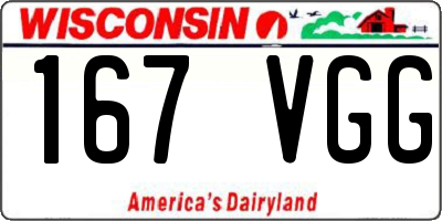 WI license plate 167VGG