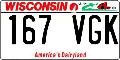 WI license plate 167VGK