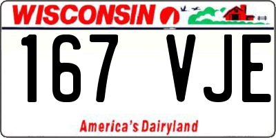 WI license plate 167VJE