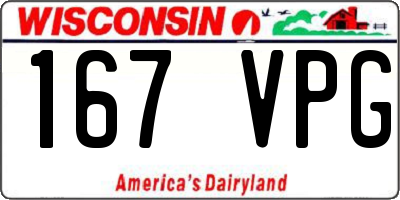 WI license plate 167VPG