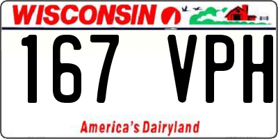 WI license plate 167VPH