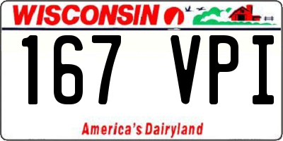 WI license plate 167VPI