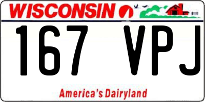 WI license plate 167VPJ