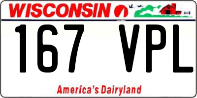 WI license plate 167VPL