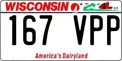 WI license plate 167VPP