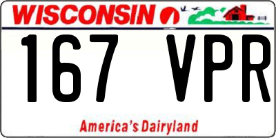 WI license plate 167VPR