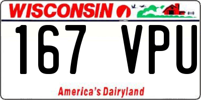 WI license plate 167VPU