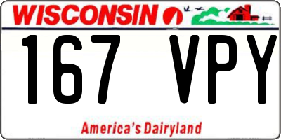 WI license plate 167VPY