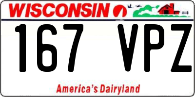 WI license plate 167VPZ