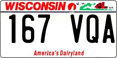 WI license plate 167VQA