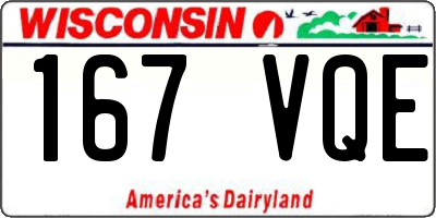 WI license plate 167VQE