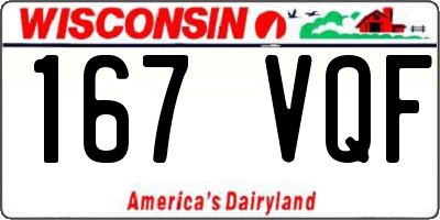 WI license plate 167VQF