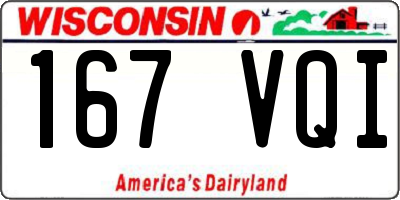 WI license plate 167VQI