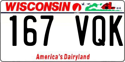 WI license plate 167VQK