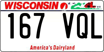 WI license plate 167VQL