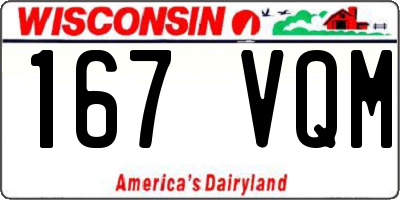 WI license plate 167VQM
