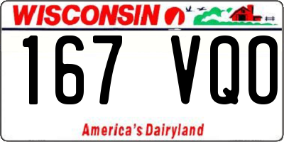 WI license plate 167VQO