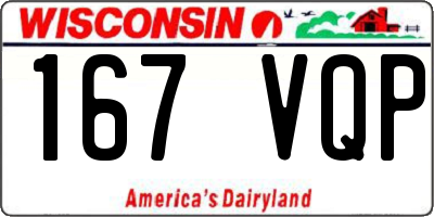 WI license plate 167VQP