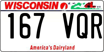 WI license plate 167VQR
