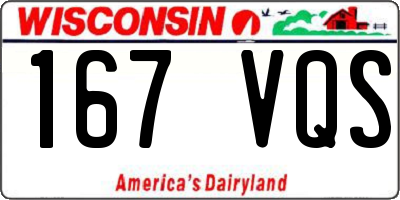 WI license plate 167VQS