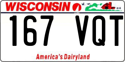 WI license plate 167VQT
