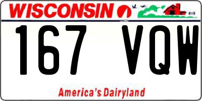 WI license plate 167VQW
