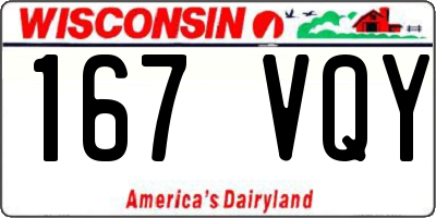 WI license plate 167VQY