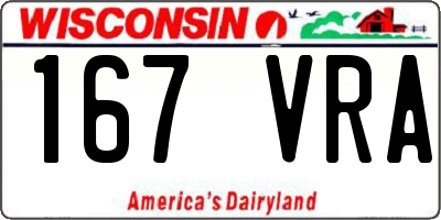 WI license plate 167VRA