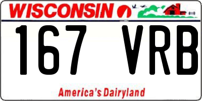WI license plate 167VRB
