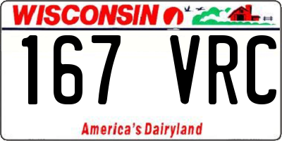 WI license plate 167VRC
