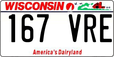 WI license plate 167VRE