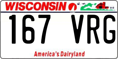 WI license plate 167VRG