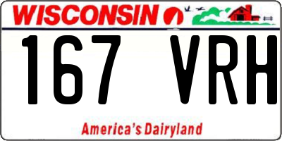 WI license plate 167VRH