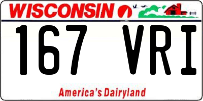WI license plate 167VRI
