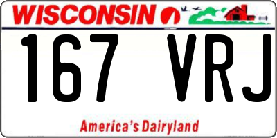 WI license plate 167VRJ